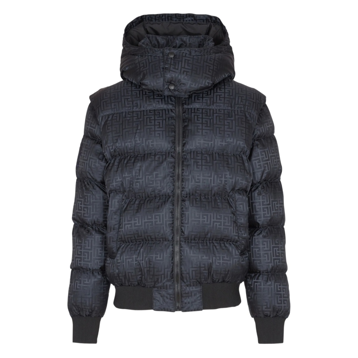 monogram-jacquard padded jacket