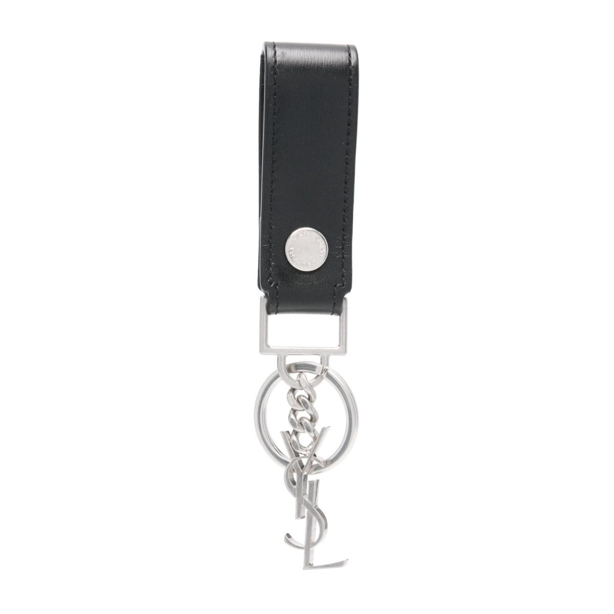 monogram leather keyring