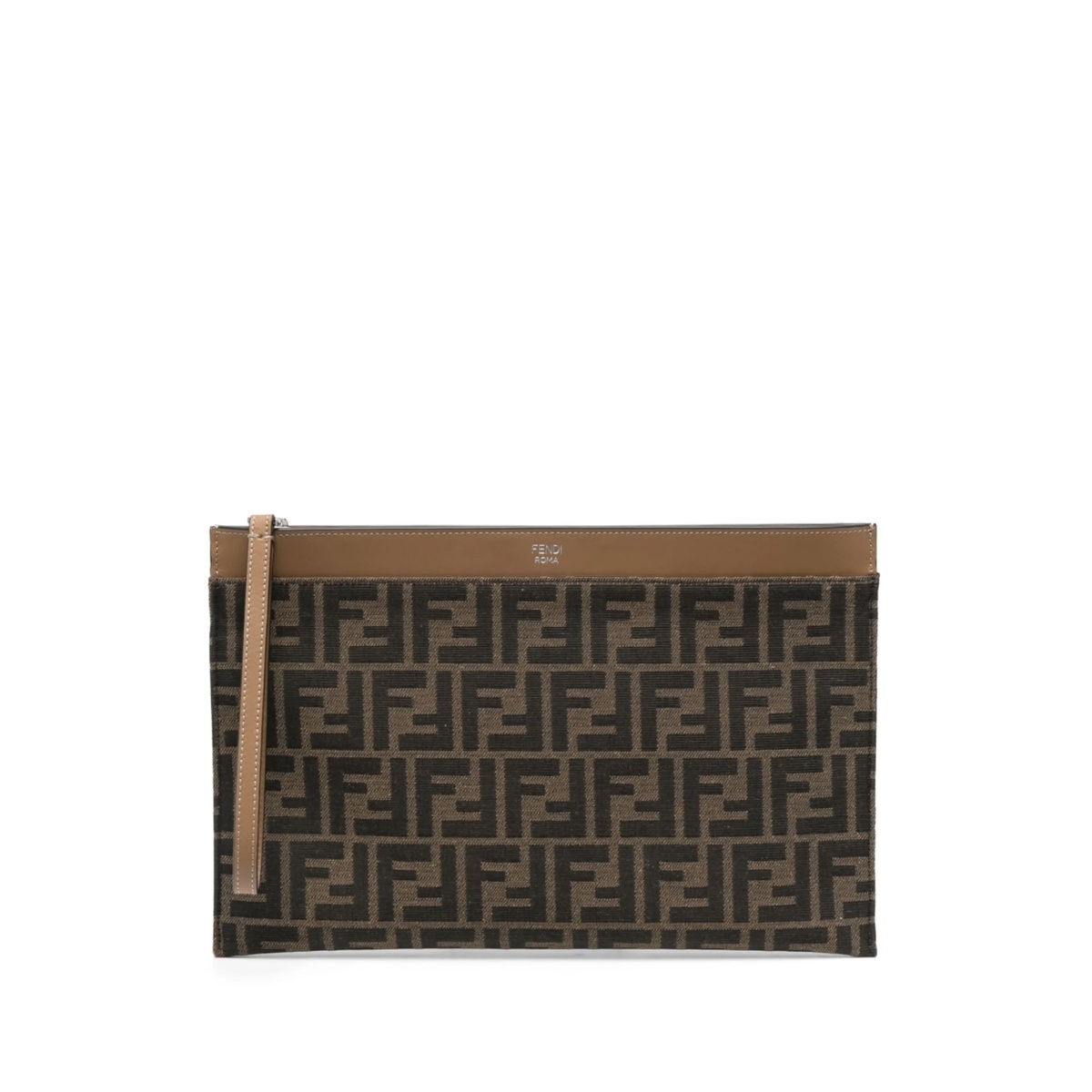 monogram-pattern clutch bag