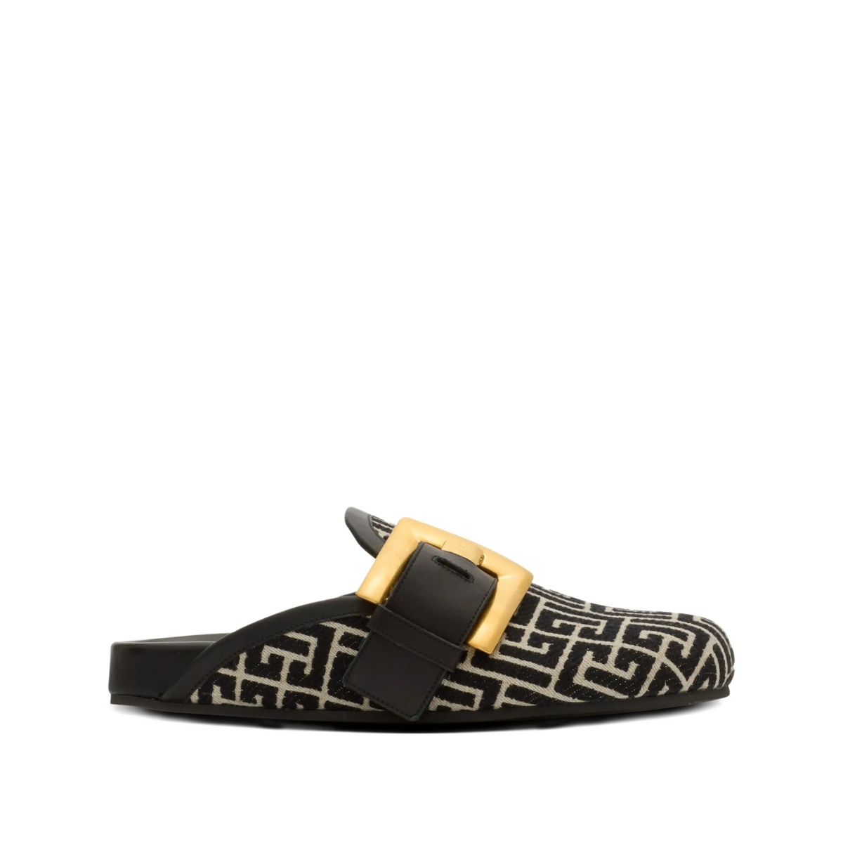 monogram-pattern slippers