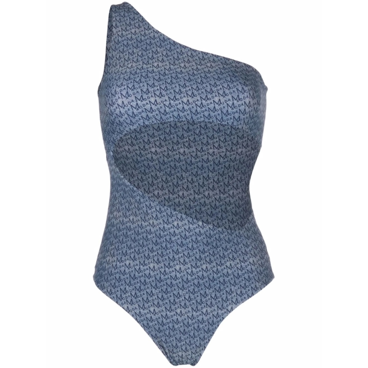 monogram-print one-shoulder swimsuit