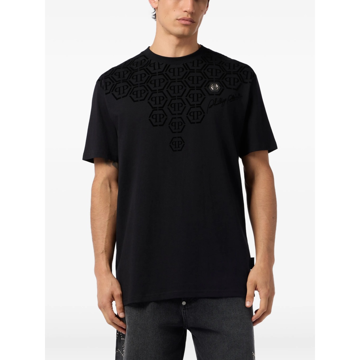 monogram round-neck T-shirt - Img 2