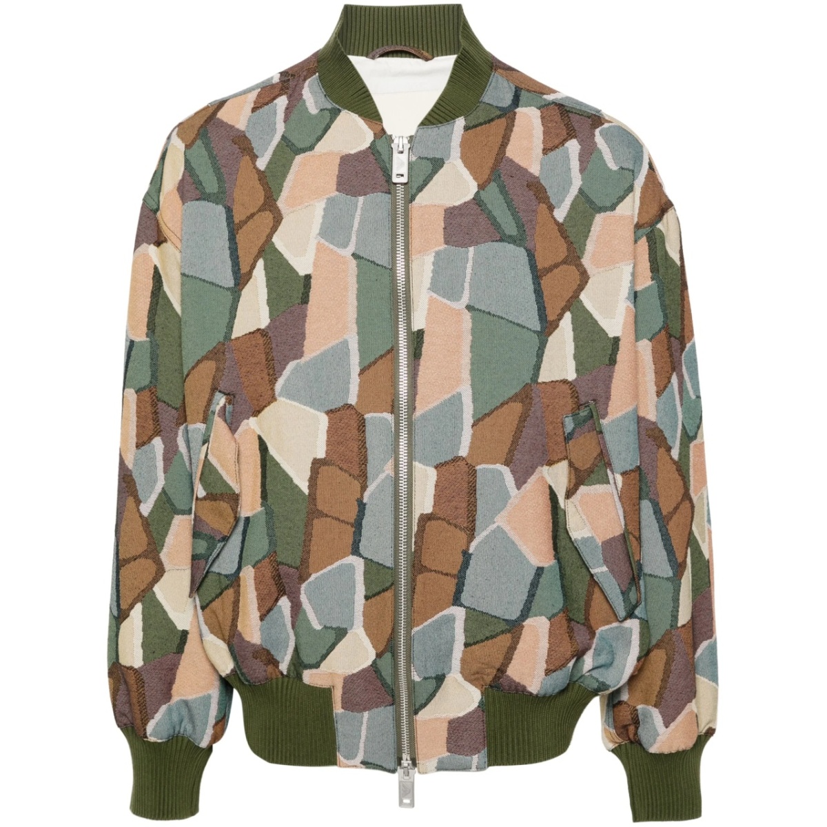 mosaic-patterned bomber jacket