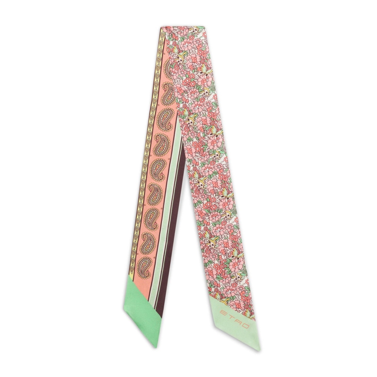 multi-print silk scarf