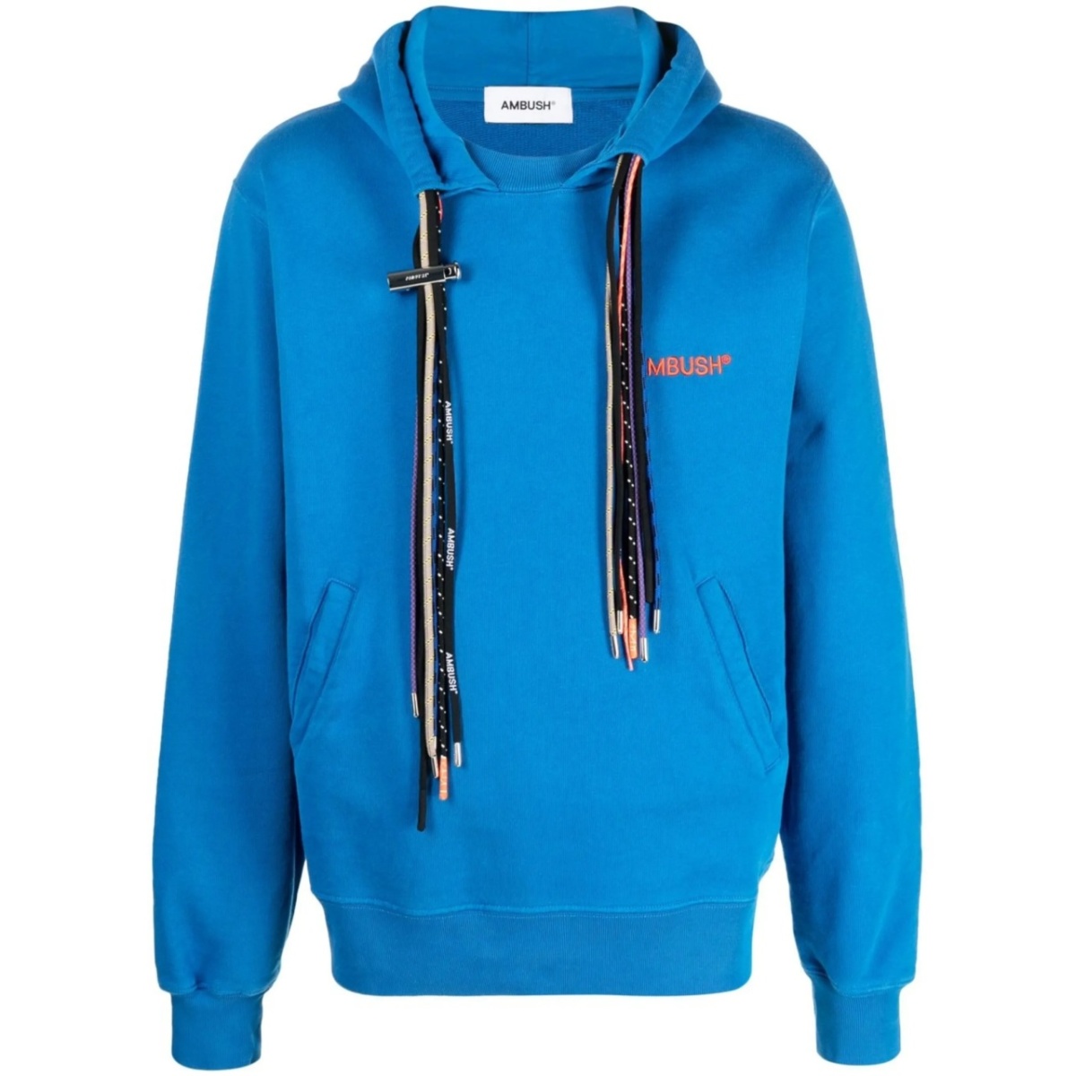 multicord-drawstring organic cotton hoodie