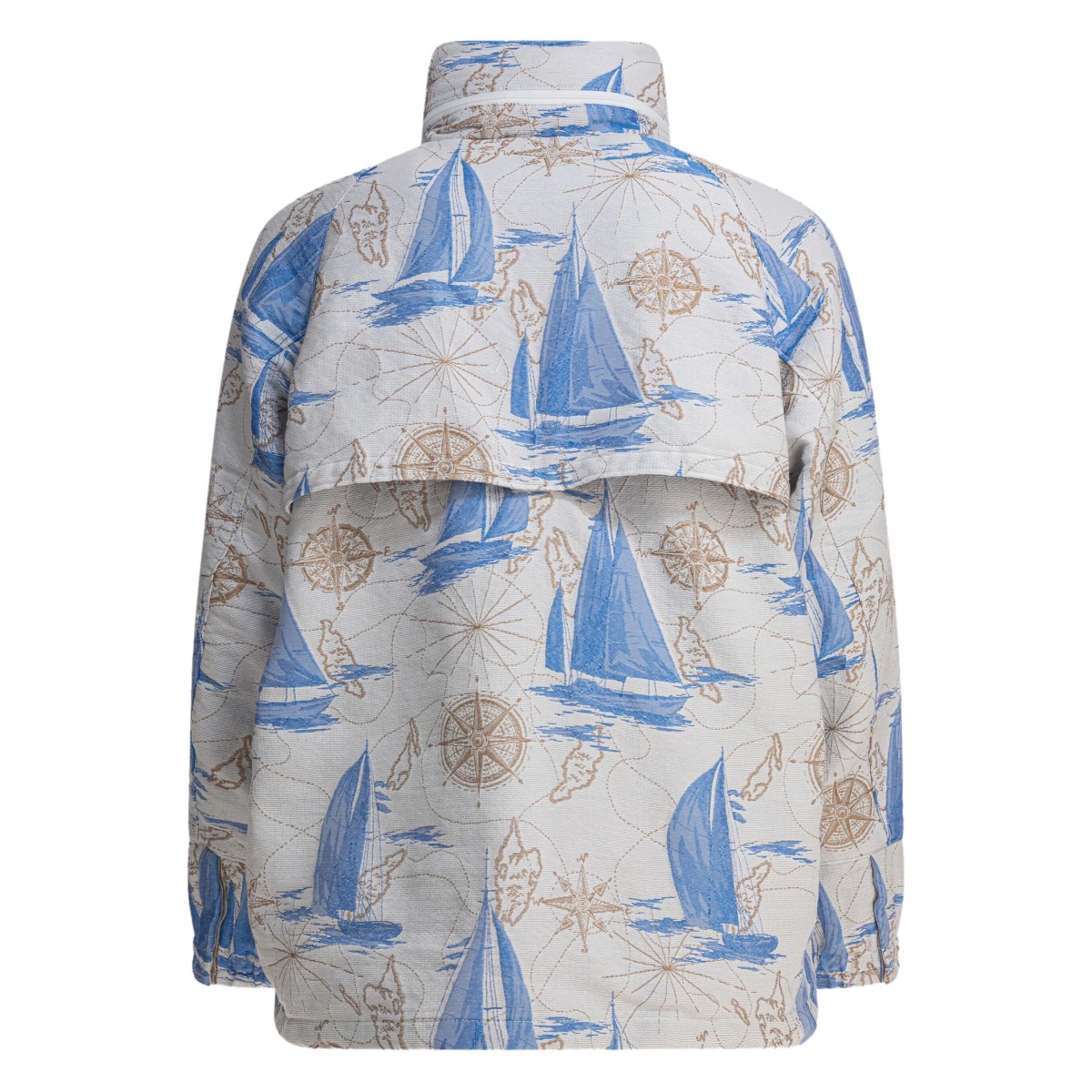 nautical-print hooded jacket