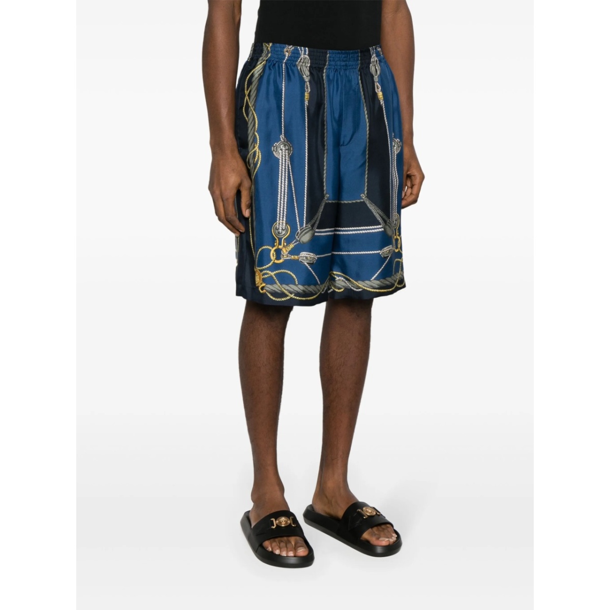 Nautical-print silk shorts - Img 3