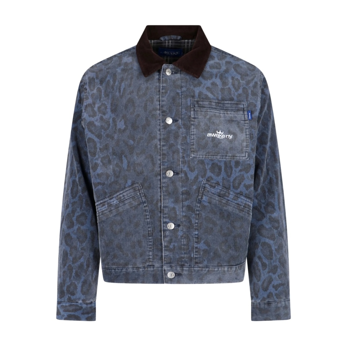 NY leopard-print denim jacket