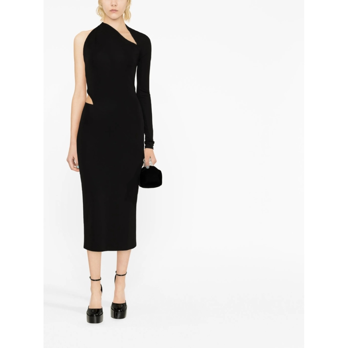 one-shoulder cut-out midi dress - Img 2