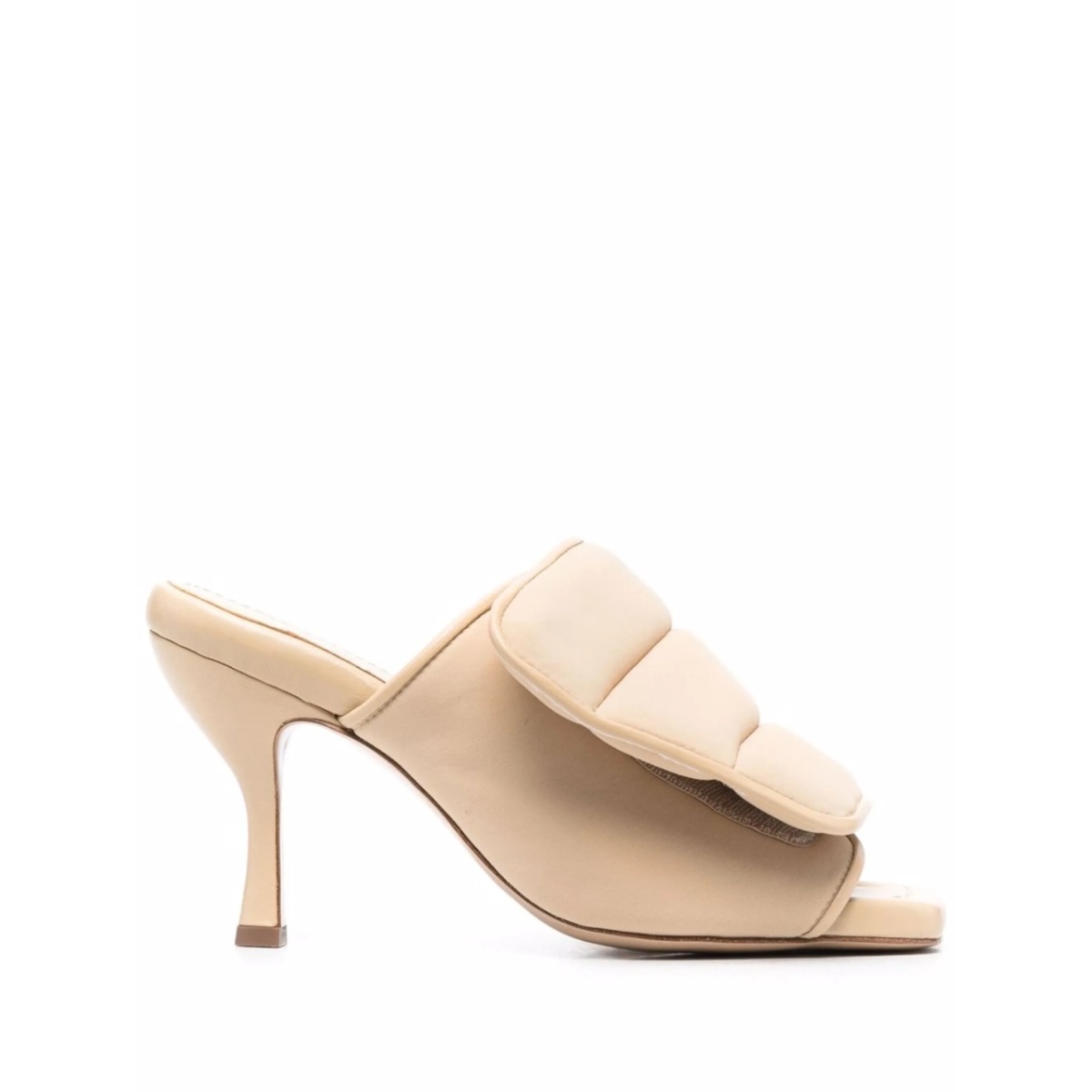 padded touch-strap high-heel mules