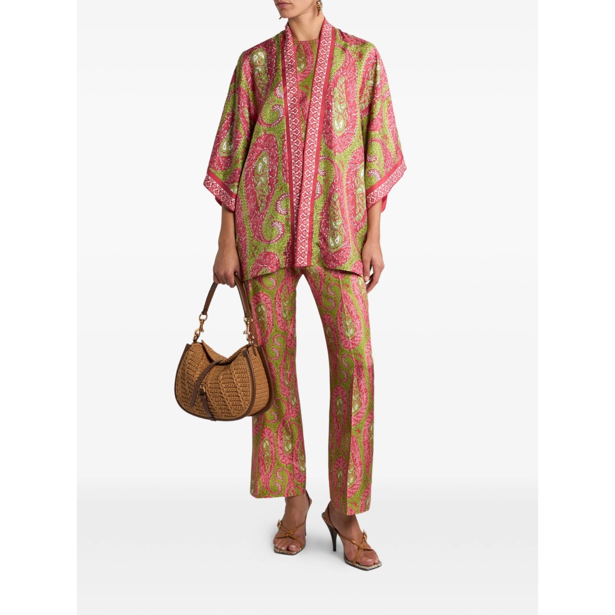 paisley foliage silk twill jacket - Img 2