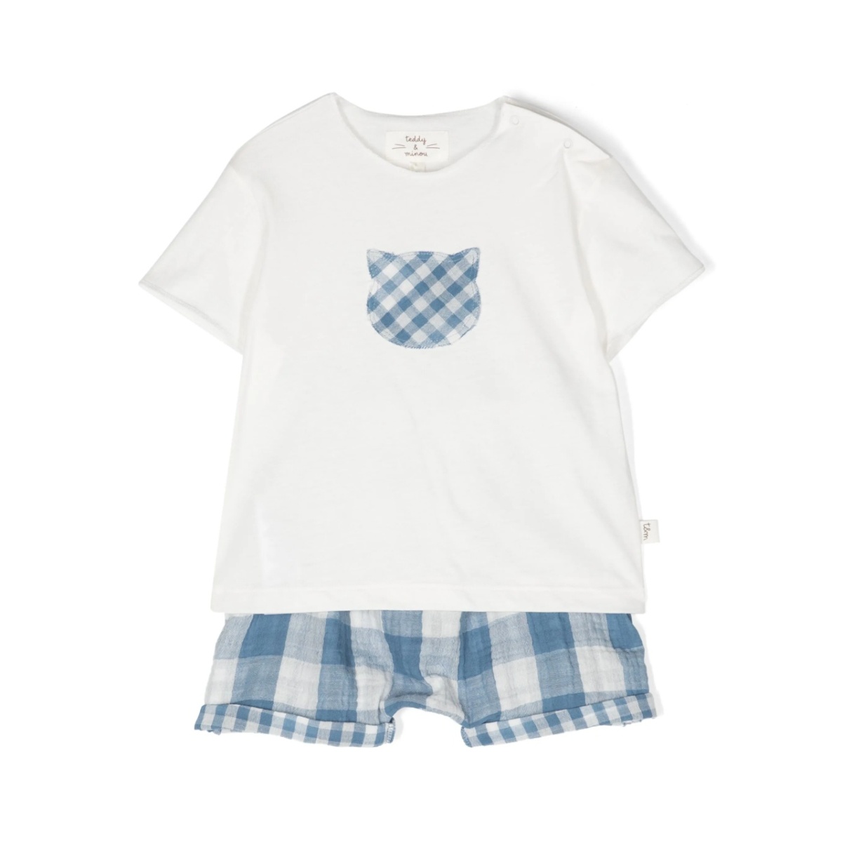patch-detail shorts set