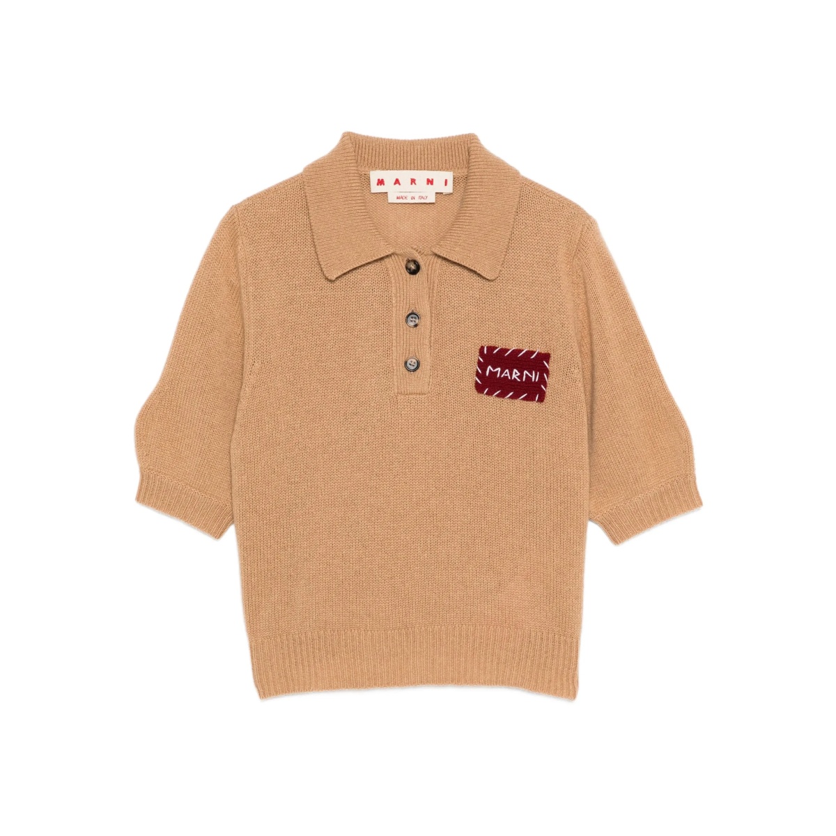 patch-pocket polo-neck top