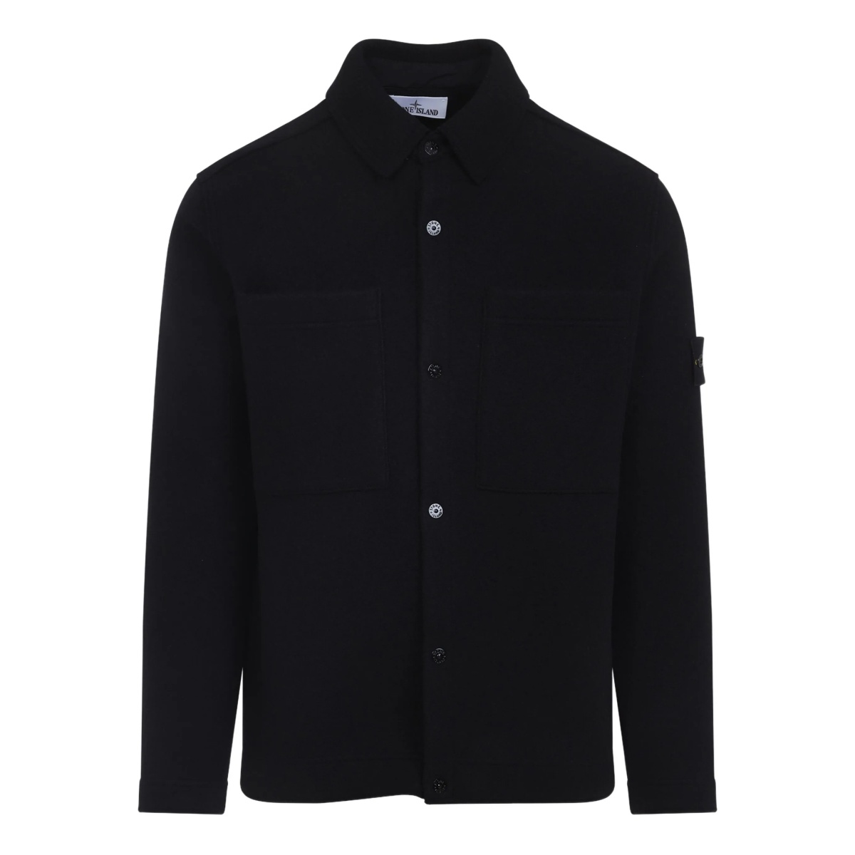 patch-pocket wool shirt