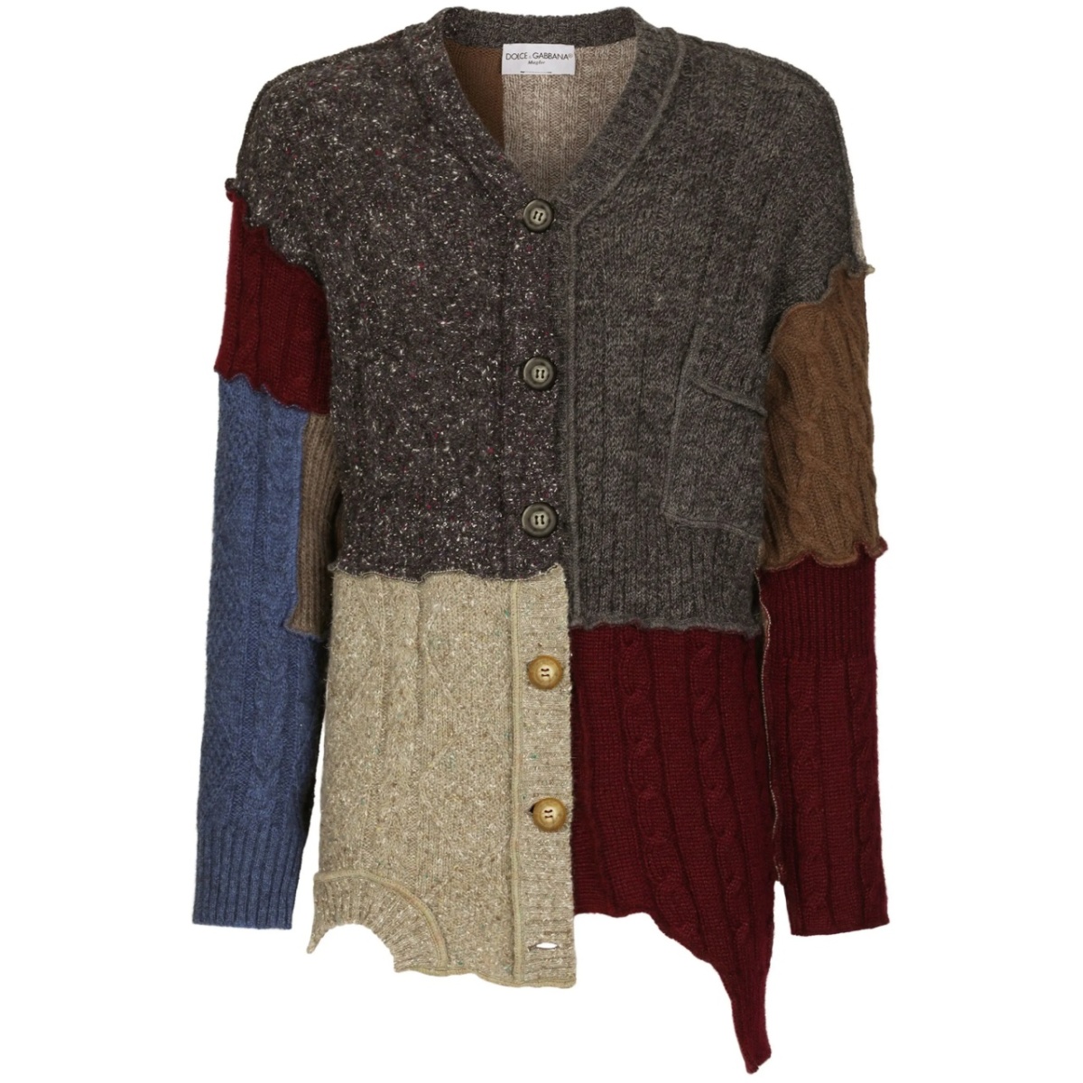 patchwork distressed cardigan