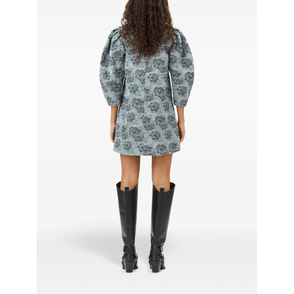 patterned-jacquard mini dress - Img 4