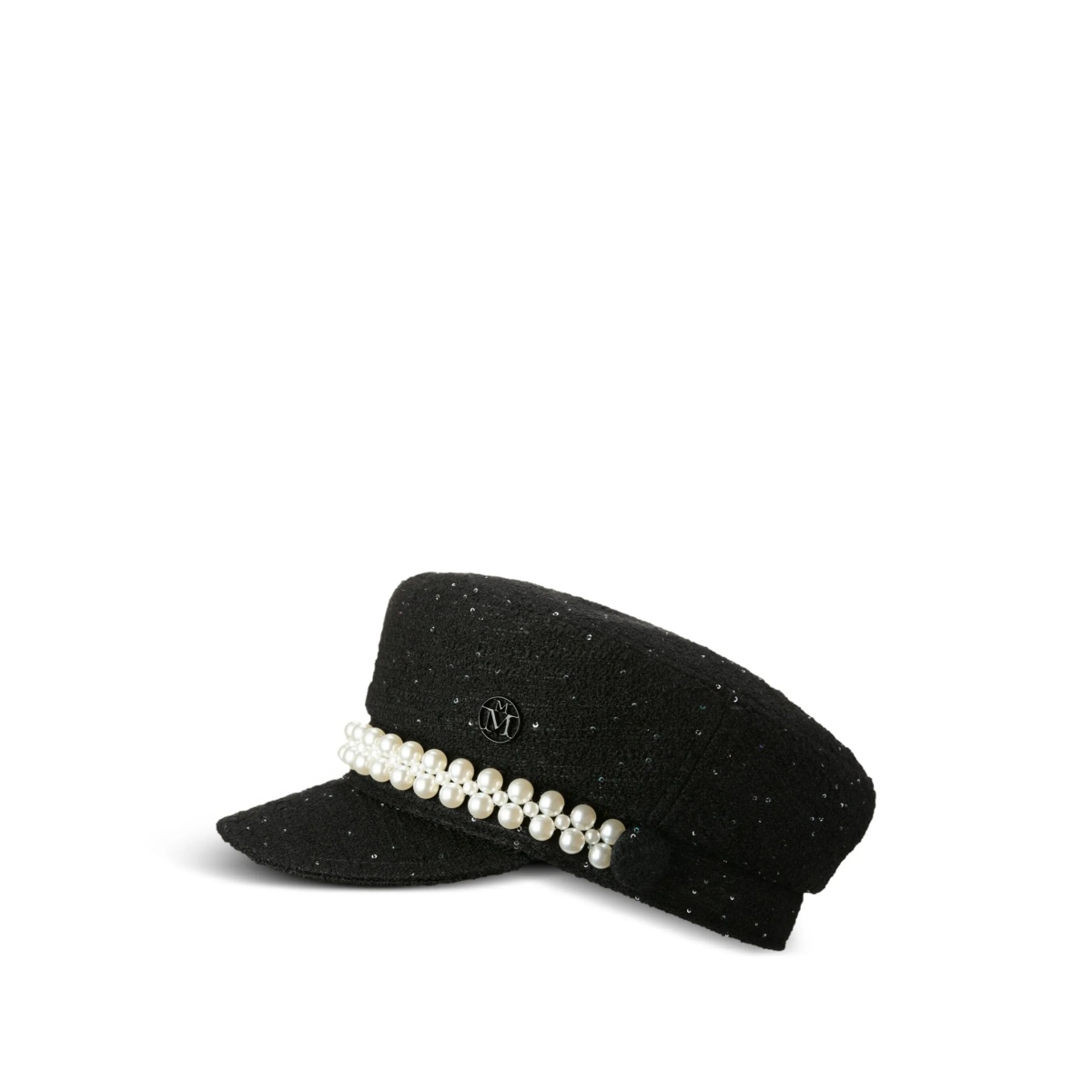 pearl-embellished cap
