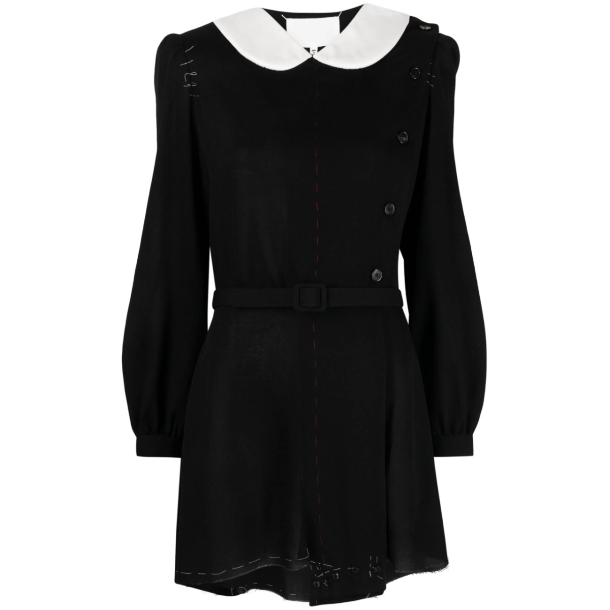 Peter Pan-collar wool minidress