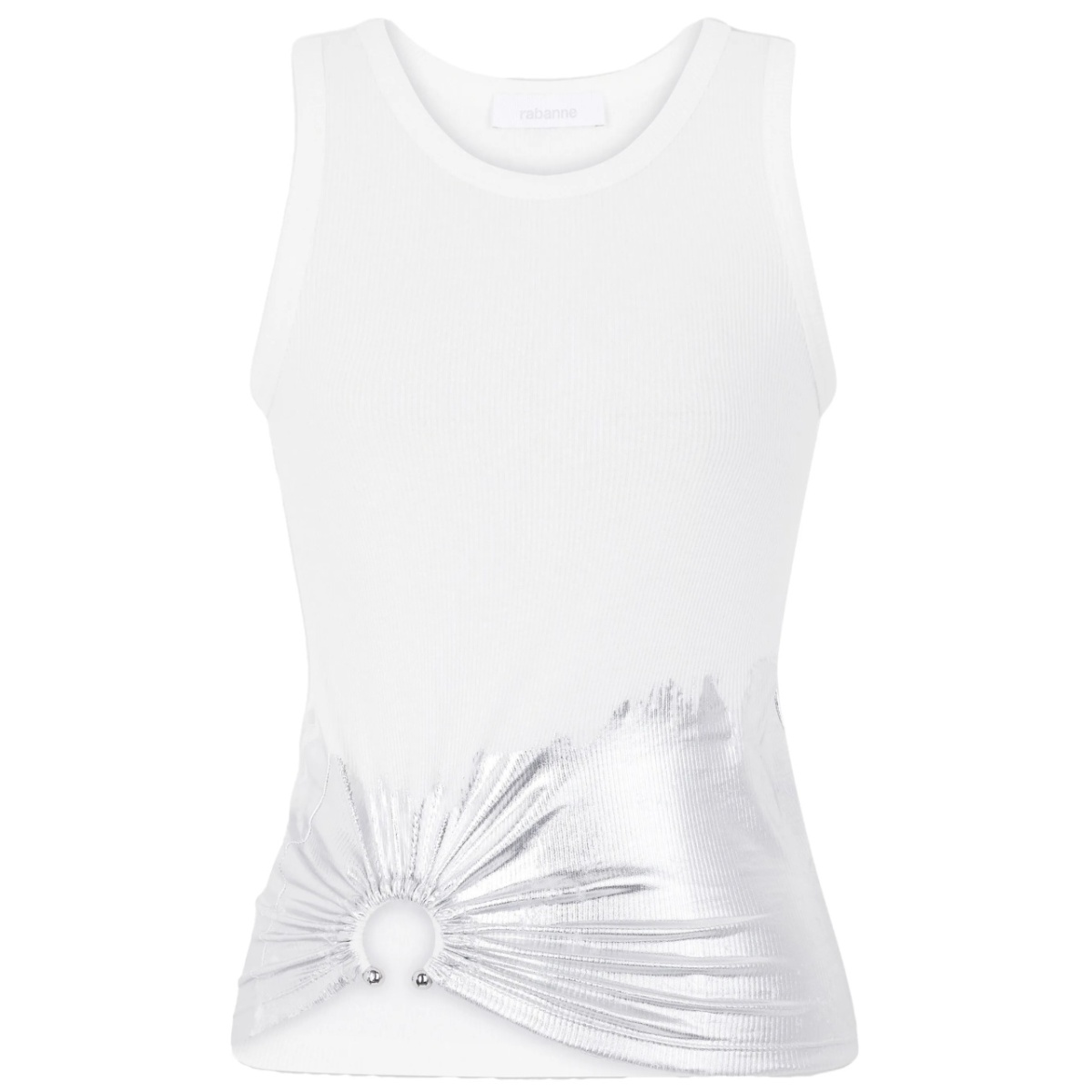 piercing-appliqué ribbed tank top