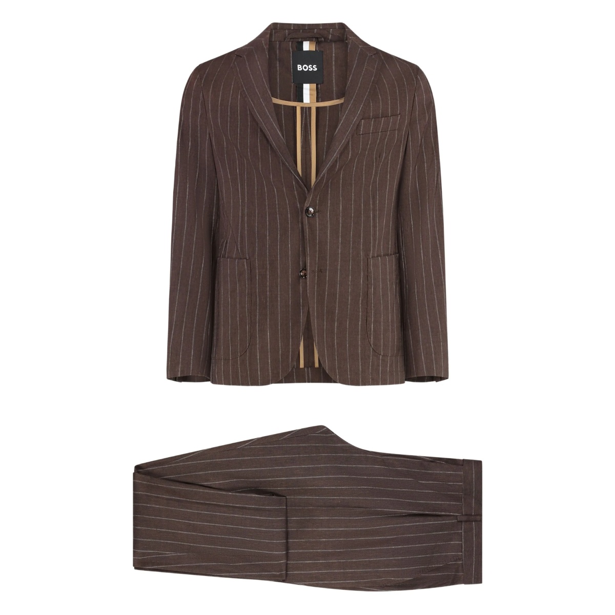 pinstriped tailored suit