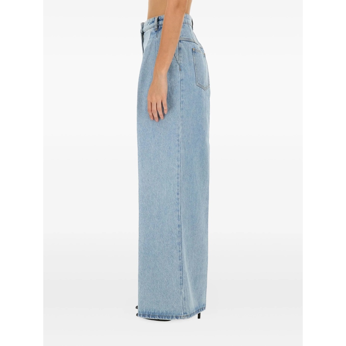 pleated denim trousers - Img 2