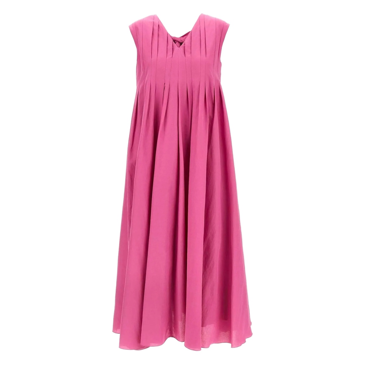 pleated midi dress