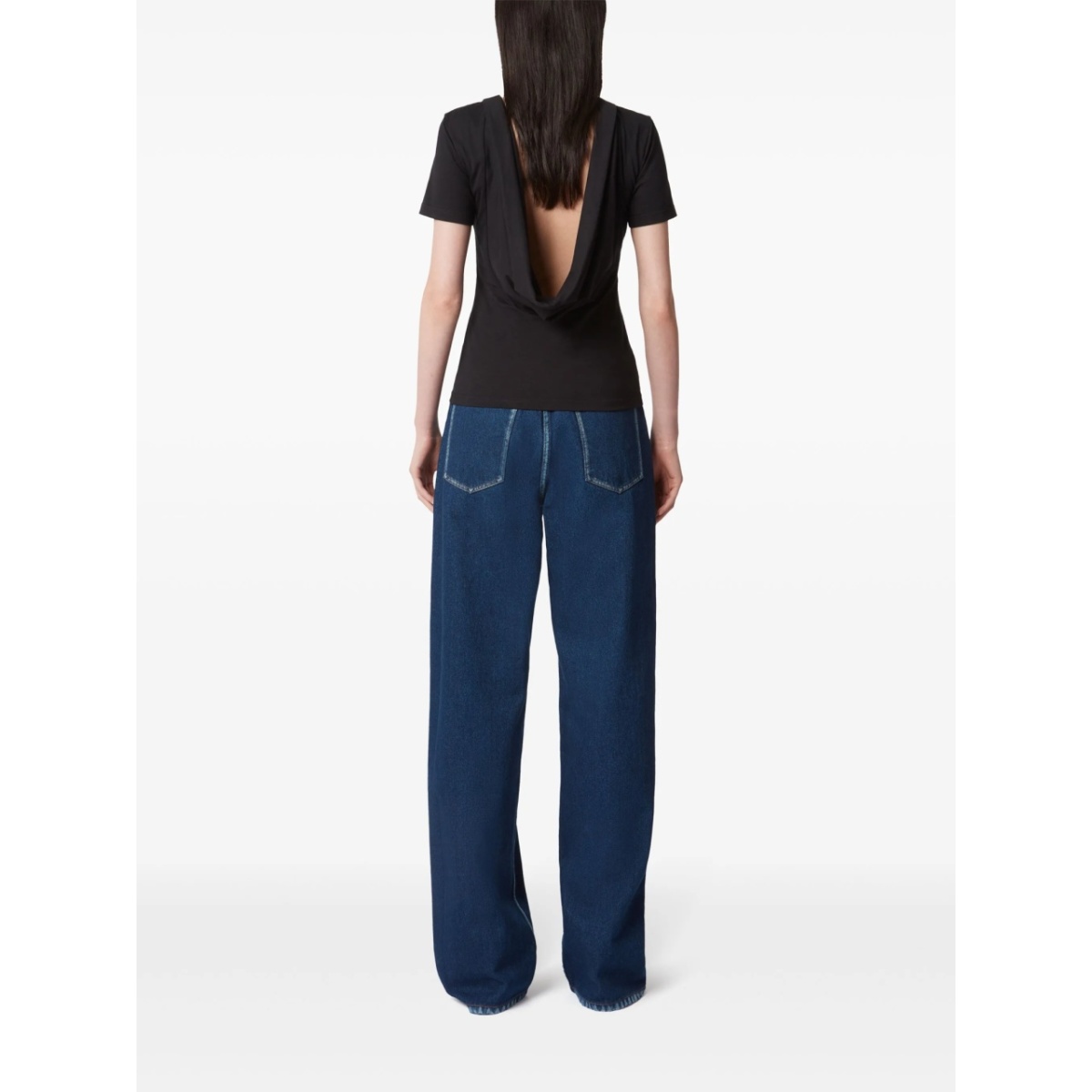 plunging draped back T-shirt - Img 4