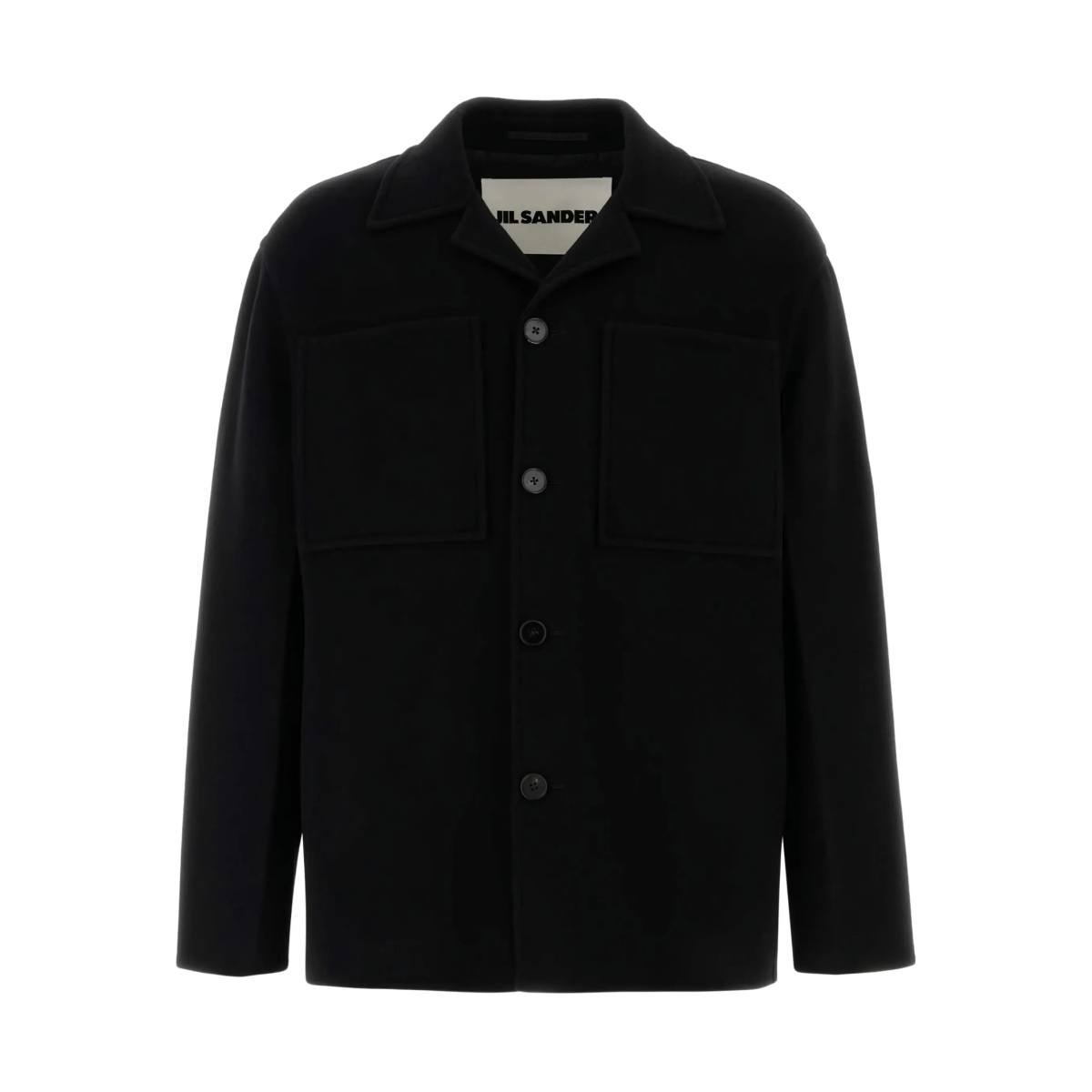 point-collar wool cardigan