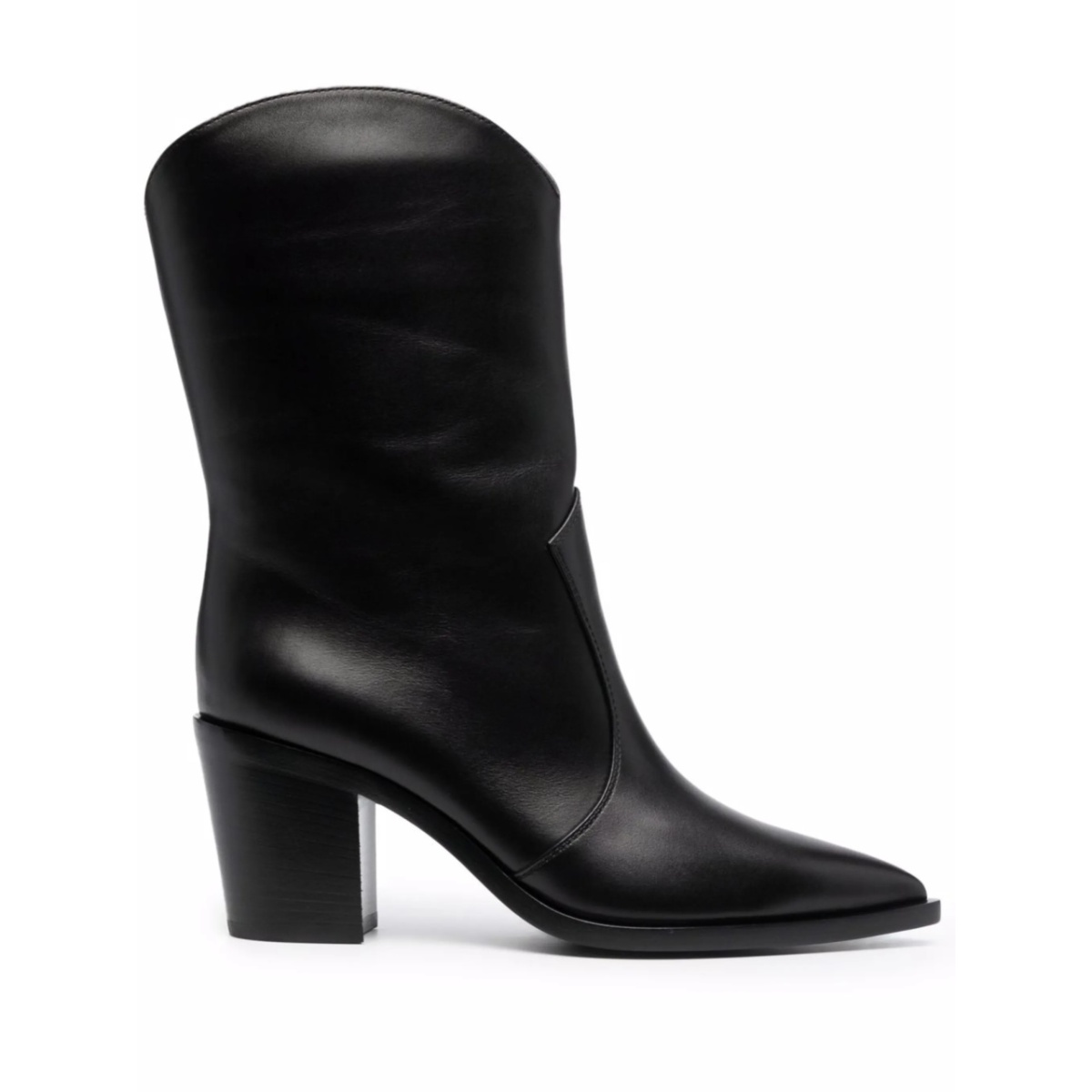 pointed leather boots