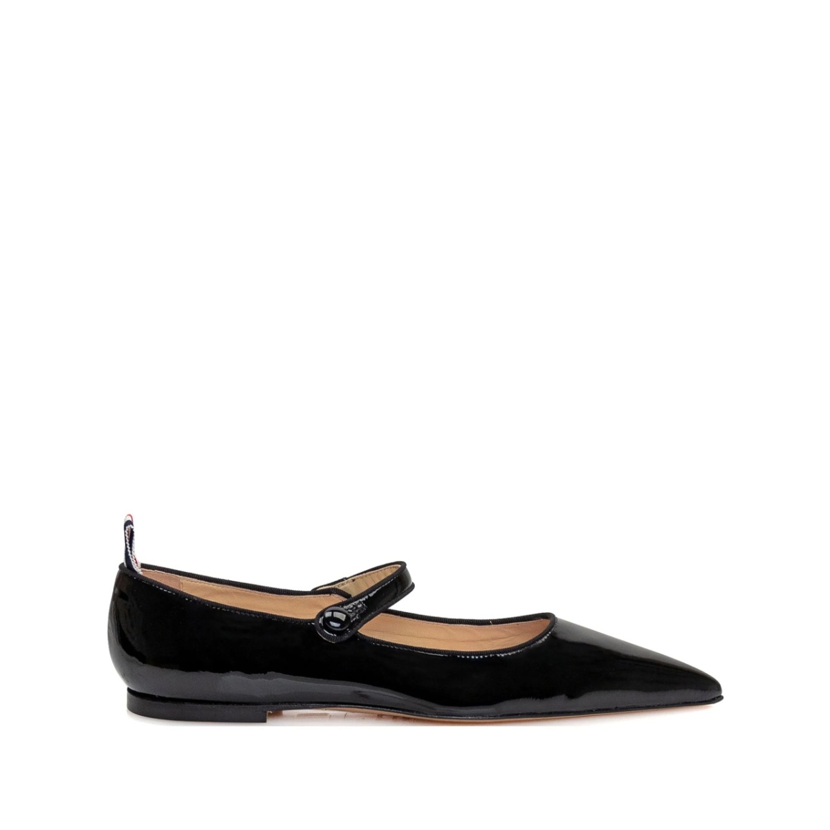 pointed-toe patent ballerina shoes