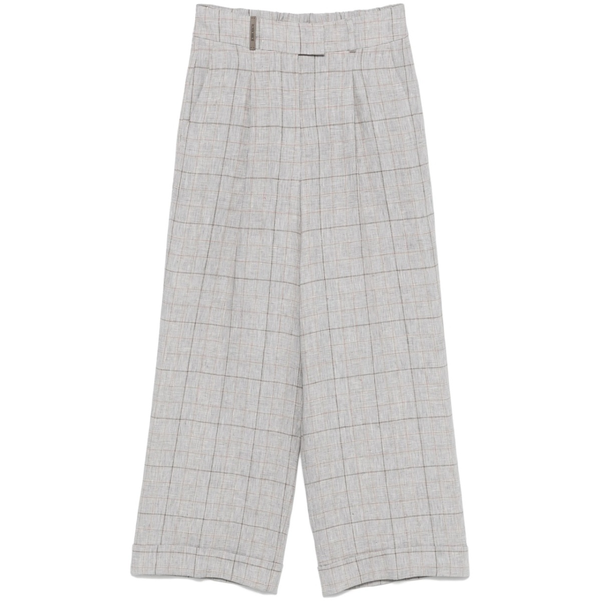 Prince of Wales-check linen trousers
