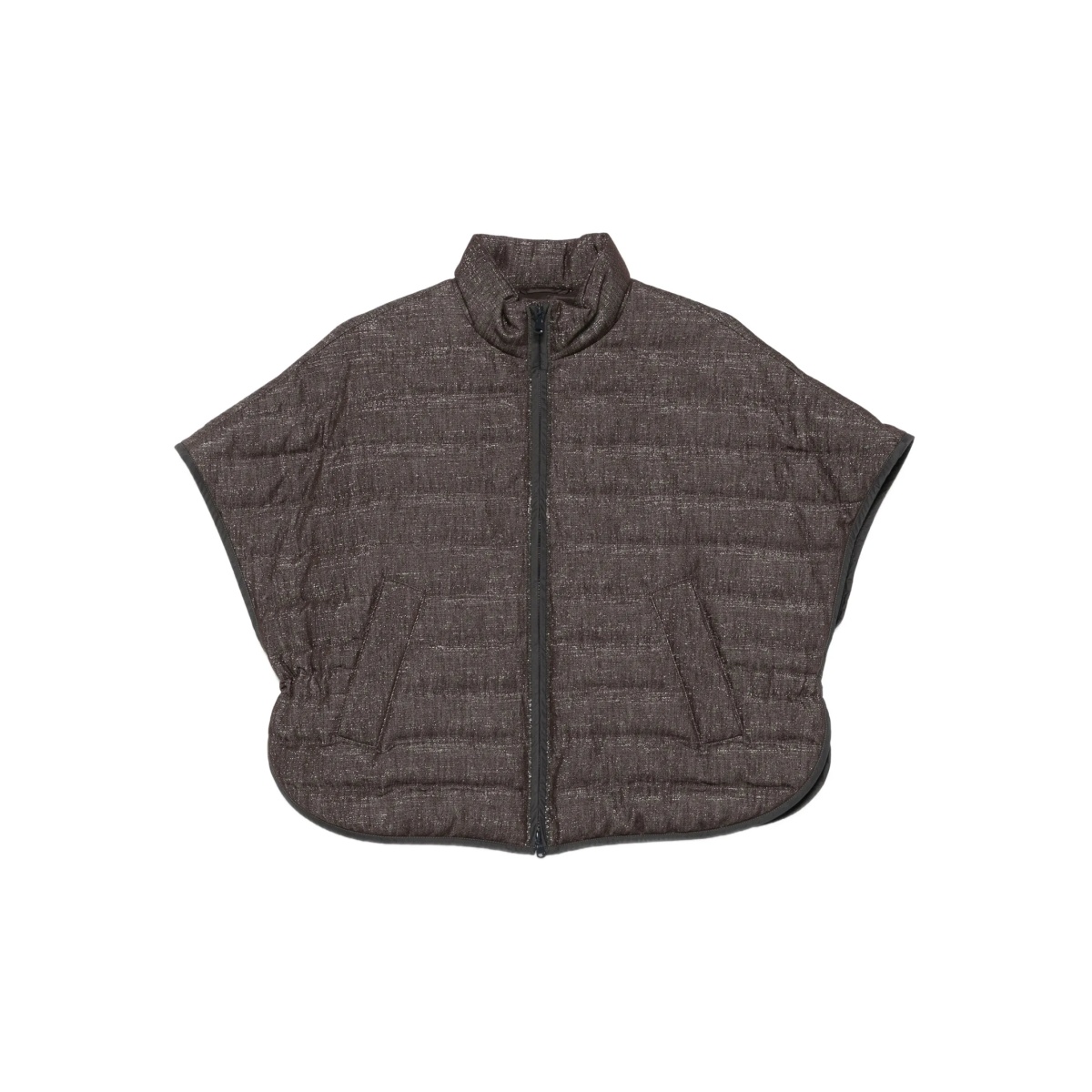 quilted zip-front jacket