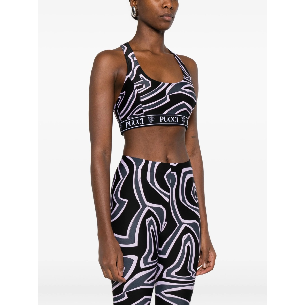 racer-neck print bra - Img 3