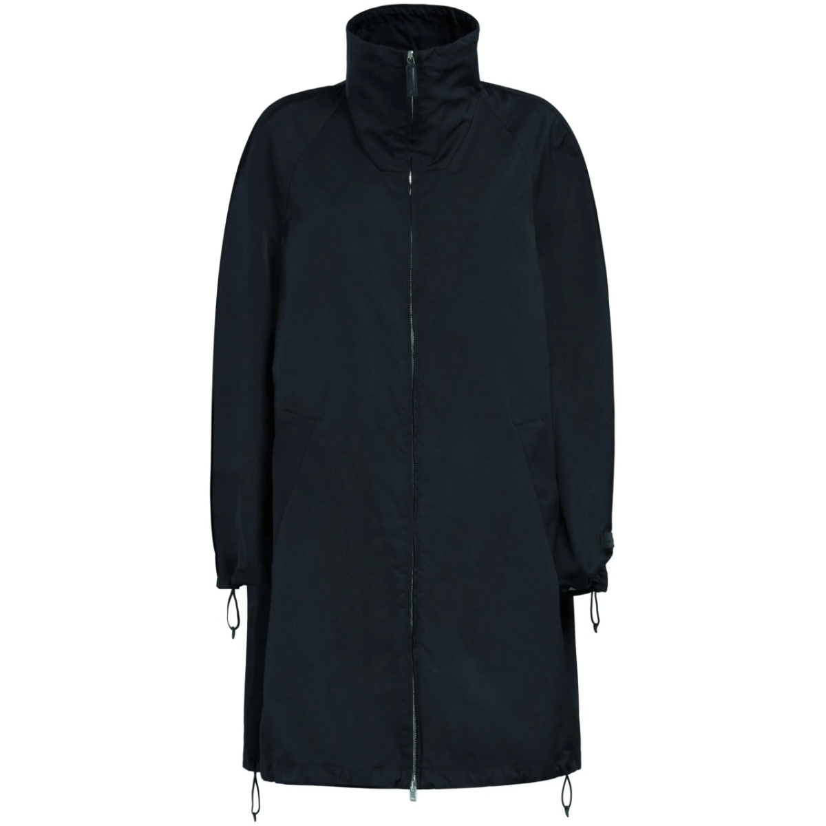 raglan-sleeve zip-up coat