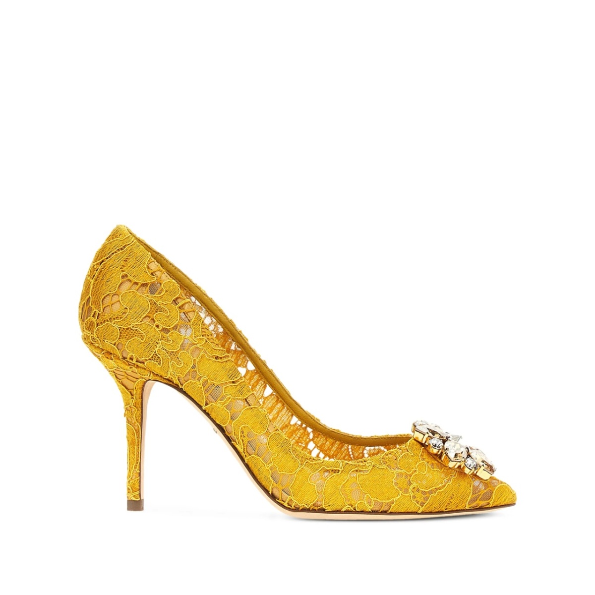 Rainbow Lace 90mm brooch-detail pumps