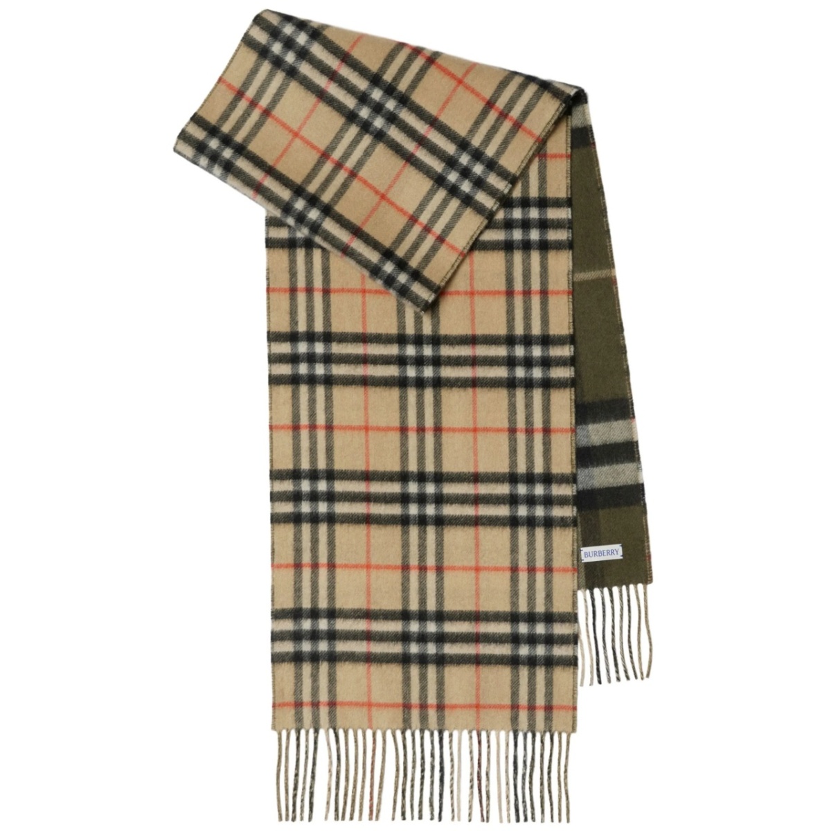 reversible checked cashmere scarf