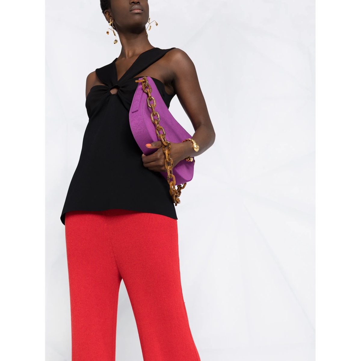 rib-knit long-length trousers - Img 5