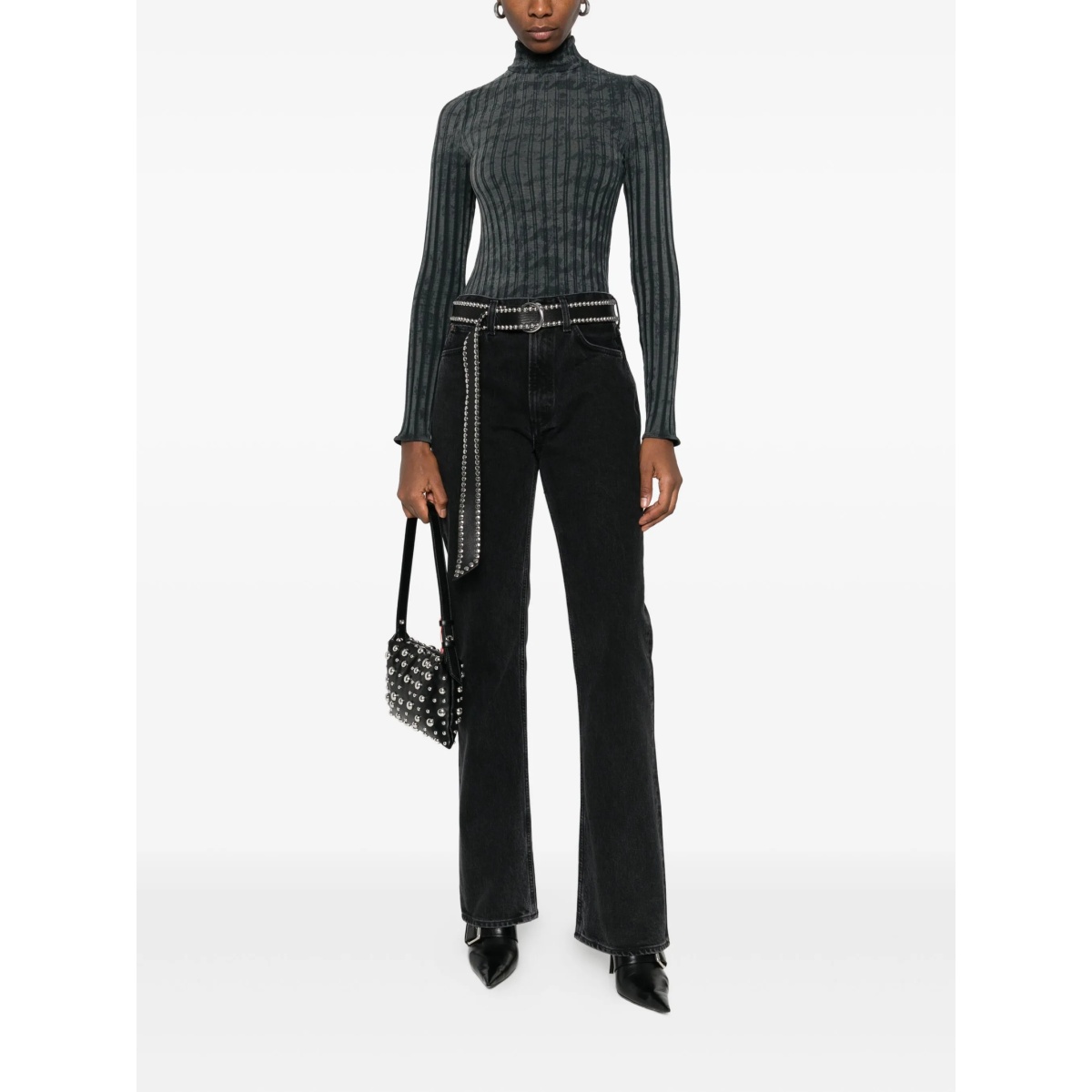 ribbed high-neck top - Img 2