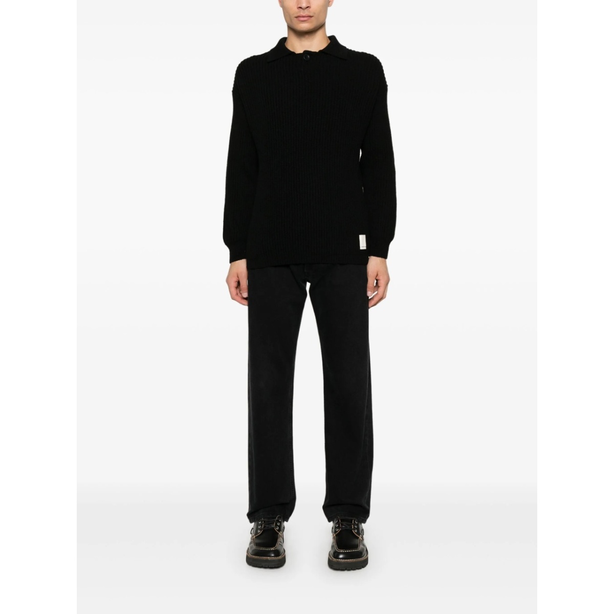 ribbed-knit polo shirt - Img 2