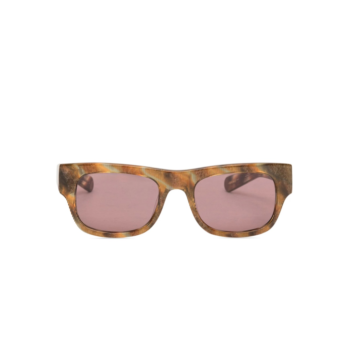 ribbed rectangle-frame sunglasses