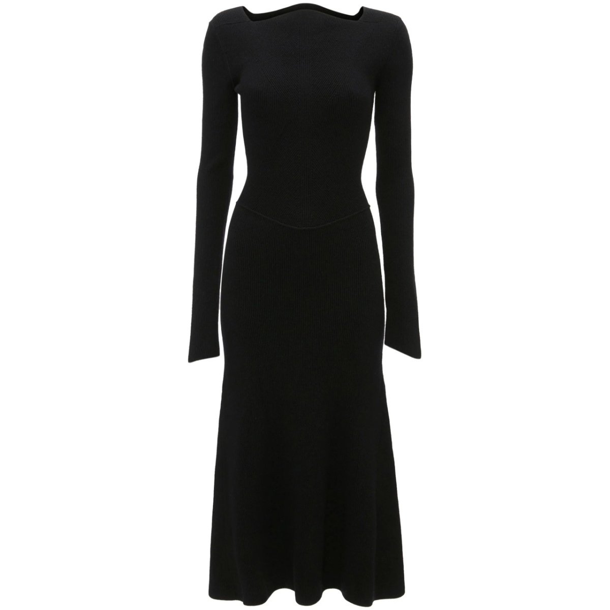 ribbed stretch-wool midi dress