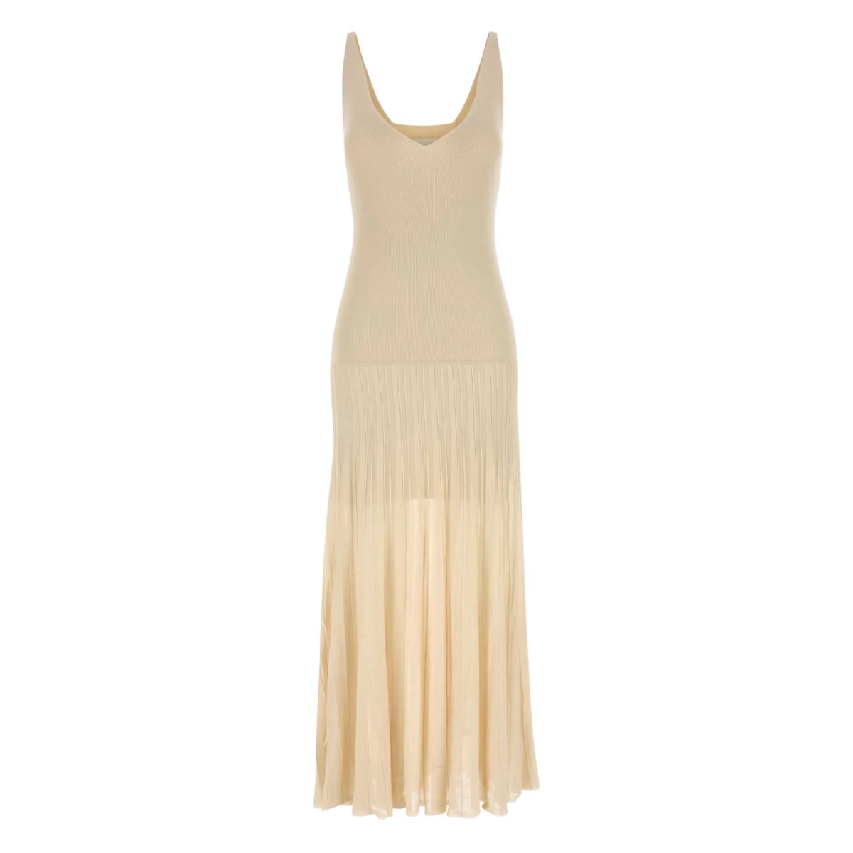 ribbed v-neck midi dress