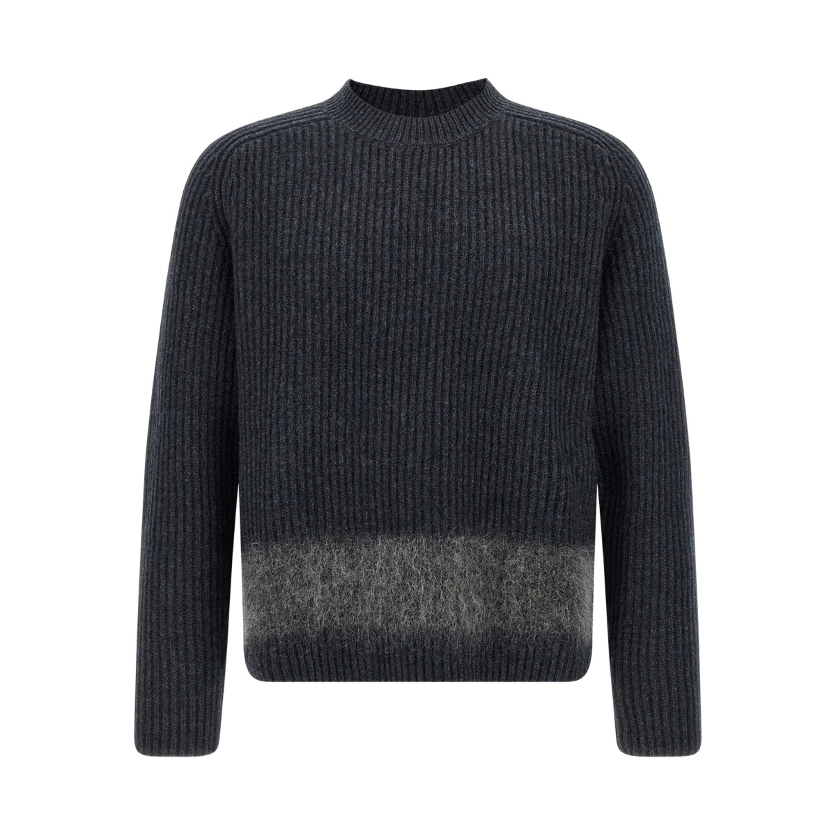 ribbed wool-insert sweater