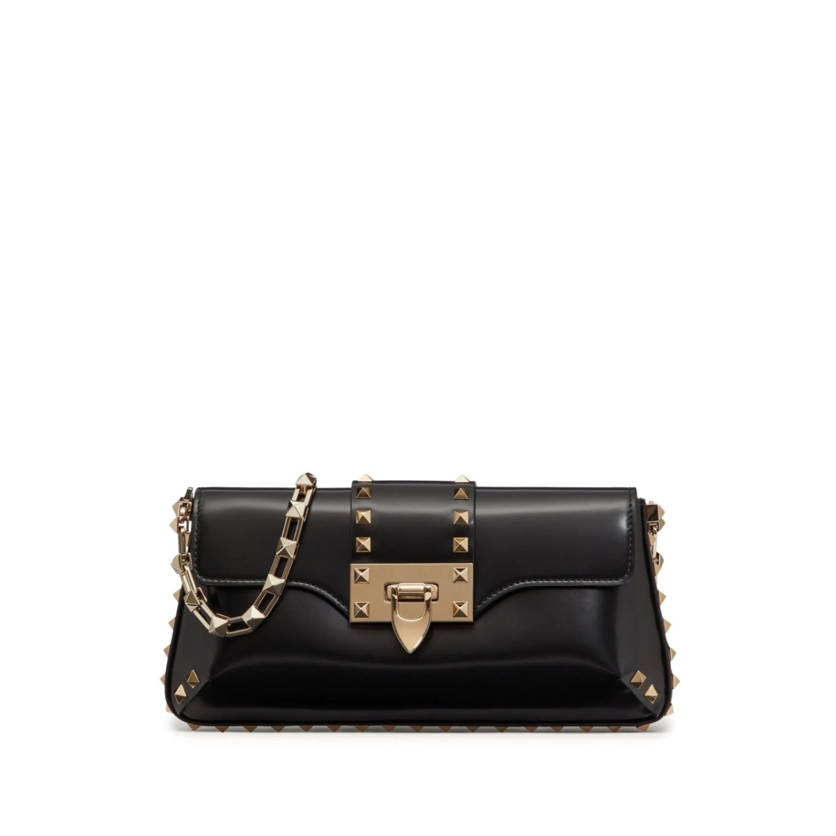 Rockstud brushed-leather shoulder bag