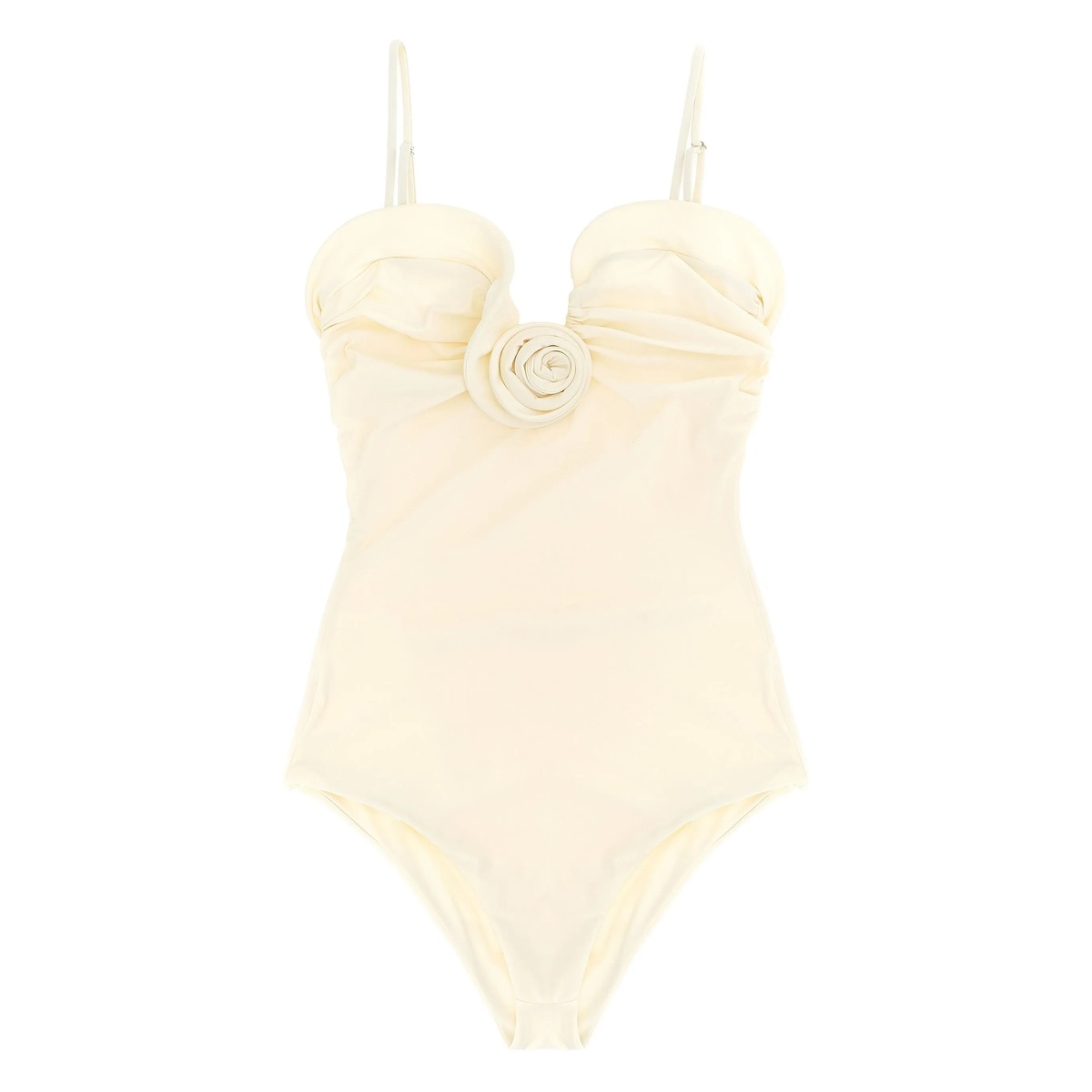 rose-embellished swimsuit