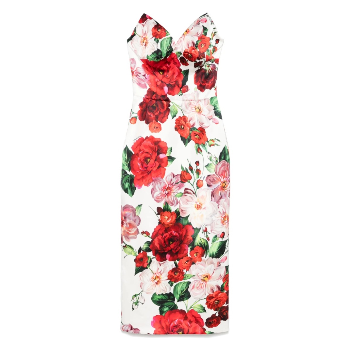 rose-print midi dress