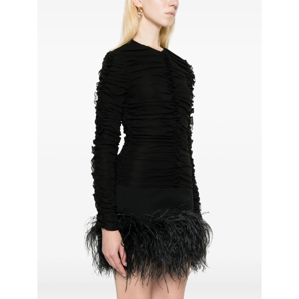 ruched silk-blend top - Img 3