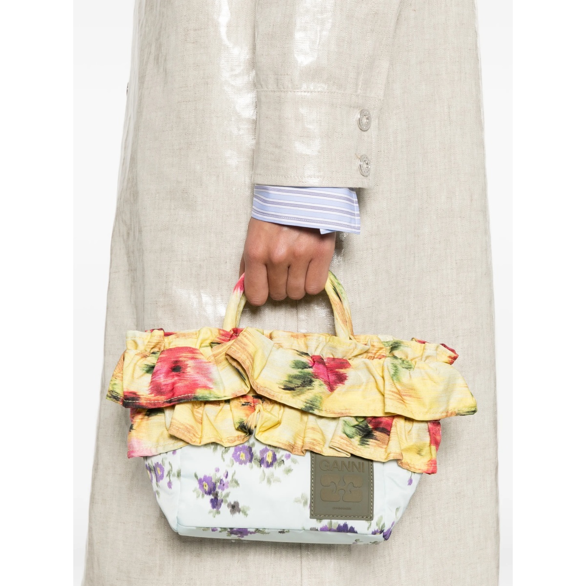 ruffled-trim tote bag - Img 2