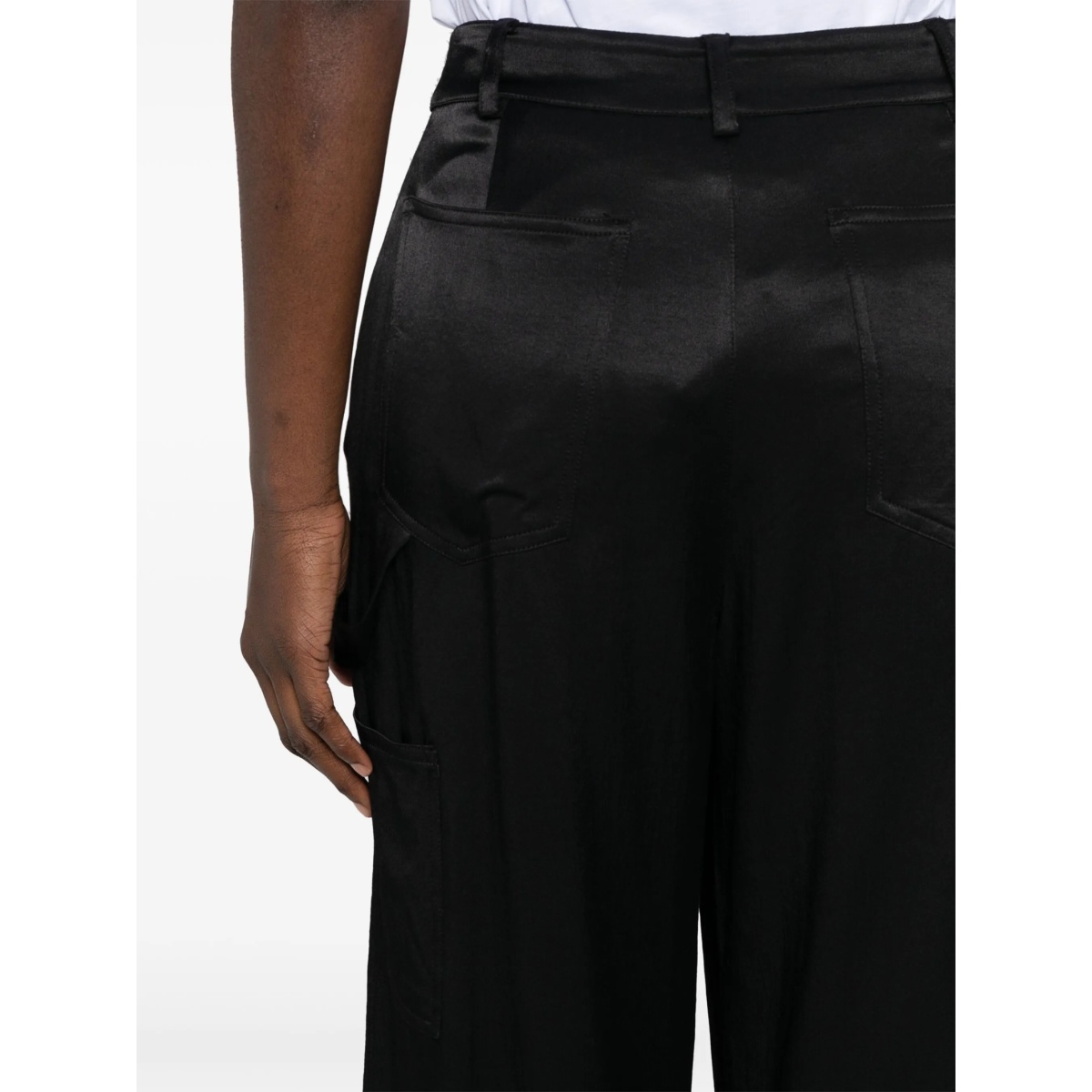 satin-finish wide-leg trousers - Img 5