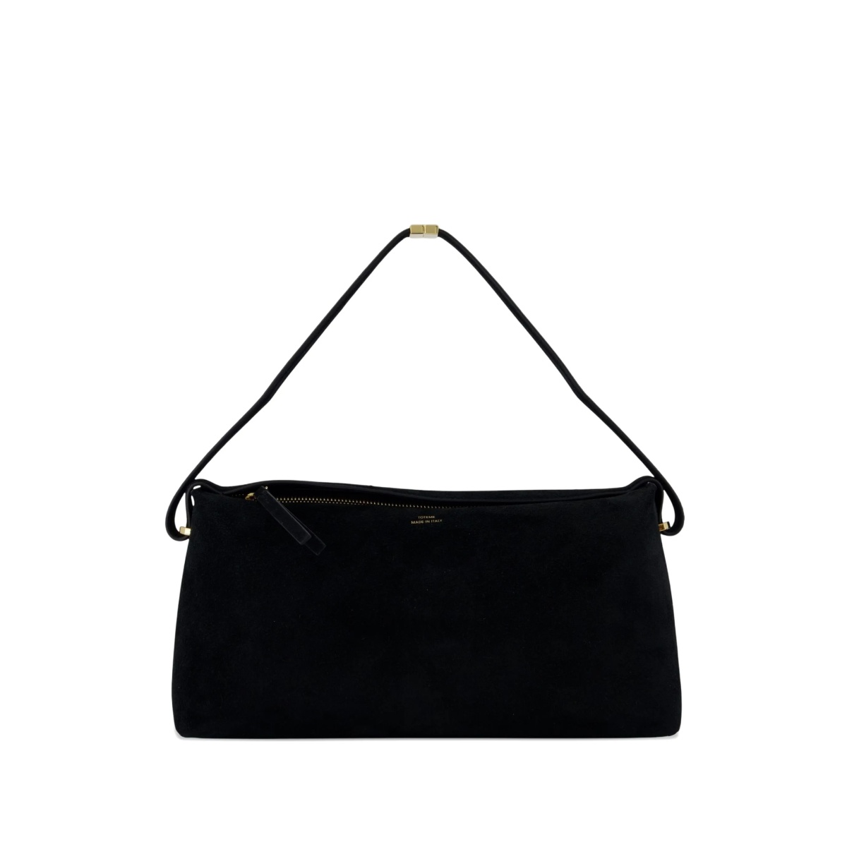 Scoop suede zip-fastening shoulder bag